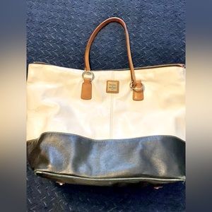 Dooney & Bourke black and white color block tote